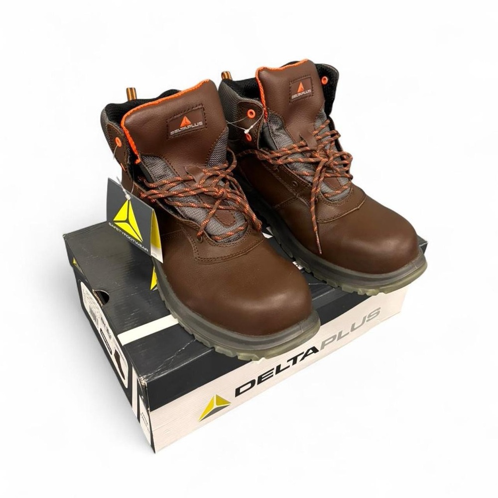 Delta Plus Concorde EH Brown Leather steel toe work boots 
Sz 13 US